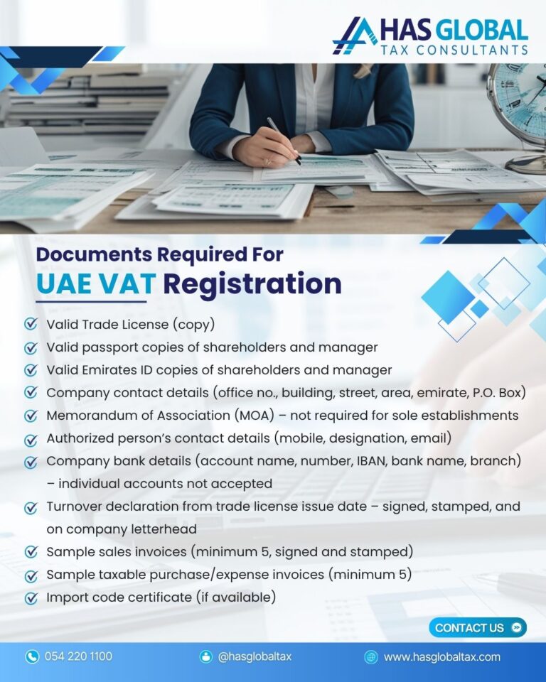 UAE VAT Document requirement - HAS Global Tax Consultants